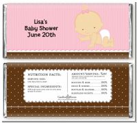 Baby Girl Caucasian - Personalized Baby Shower Candy Bar Wrappers