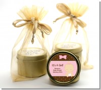 Baby Girl Caucasian - Baby Shower Gold Tin Candle Favors