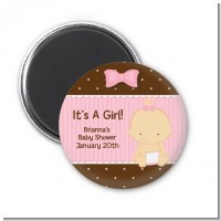 Baby Girl Caucasian - Personalized Baby Shower Magnet Favors