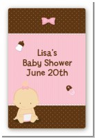 Baby Girl Caucasian - Custom Large Rectangle Baby Shower Sticker/Labels