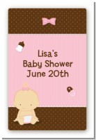 Baby Girl Caucasian - Custom Large Rectangle Baby Shower Sticker/Labels
