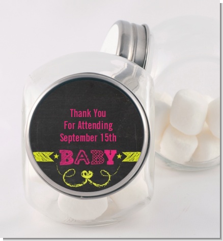 Baby Girl Chalk Inspired - Personalized Baby Shower Candy Jar