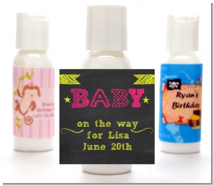 Baby Girl Chalk Inspired - Personalized Baby Shower Lotion Favors