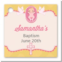 Baby Girl - Personalized Baptism / Christening Card Stock Favor Tags