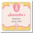 Baby Girl - Square Personalized Baptism / Christening Sticker Labels thumbnail