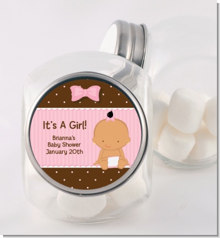 Baby Girl Hispanic - Personalized Baby Shower Candy Jar
