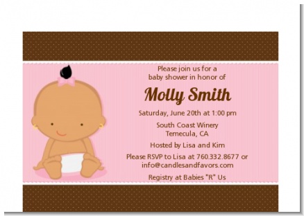 Baby Girl Hispanic - Baby Shower Petite Invitations