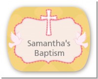 Baby Girl - Personalized Baptism / Christening Rounded Corner Stickers