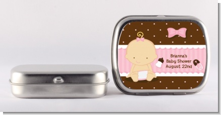 Baby Girl Caucasian - Personalized Baby Shower Mint Tins