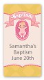 Baby Girl - Custom Rectangle Baptism / Christening Sticker/Labels thumbnail