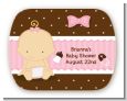 Baby Girl Caucasian - Personalized Baby Shower Rounded Corner Stickers thumbnail