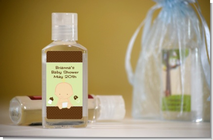 Baby Neutral Caucasian - Personalized Baby Shower Hand Sanitizers Favors