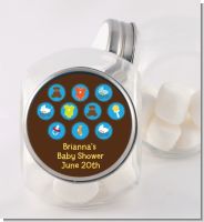 Baby Icons Blue - Personalized Baby Shower Candy Jar
