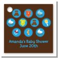 Baby Icons Blue - Personalized Baby Shower Card Stock Favor Tags thumbnail