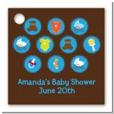 Baby Icons Blue - Personalized Baby Shower Card Stock Favor Tags