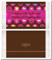 Baby Icons Pink - Personalized Popcorn Wrapper Baby Shower Favors