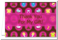 Baby Icons Pink - Baby Shower Thank You Cards