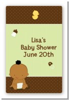 Baby Neutral African American - Custom Large Rectangle Baby Shower Sticker/Labels