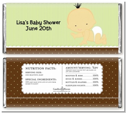 Baby Neutral Asian - Personalized Baby Shower Candy Bar Wrappers