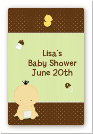Baby Neutral Asian - Custom Large Rectangle Baby Shower Sticker/Labels