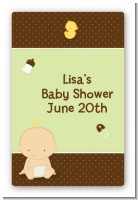 Baby Neutral Caucasian - Custom Large Rectangle Baby Shower Sticker/Labels