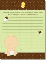 Baby Neutral Caucasian - Baby Shower Notes of Advice