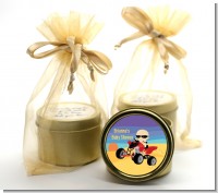 Baby On A Quad - Baby Shower Gold Tin Candle Favors