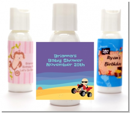 Baby On A Quad - Personalized Baby Shower Lotion Favors