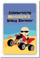 Baby On A Quad - Custom Large Rectangle Baby Shower Sticker/Labels