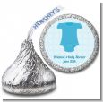 Baby Outfit Blue - Hershey Kiss Baby Shower Sticker Labels thumbnail