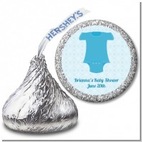 Baby Outfit Blue - Hershey Kiss Baby Shower Sticker Labels