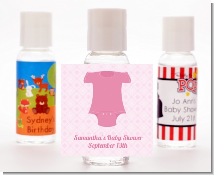 Baby Outfit Pink - Personalized Baby Shower Hand Sanitizers Favors