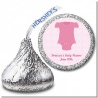 Baby Outfit Pink - Hershey Kiss Baby Shower Sticker Labels