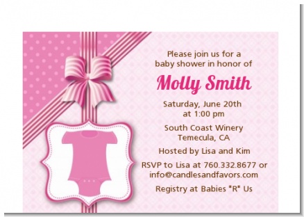 Baby Outfit Pink - Baby Shower Petite Invitations