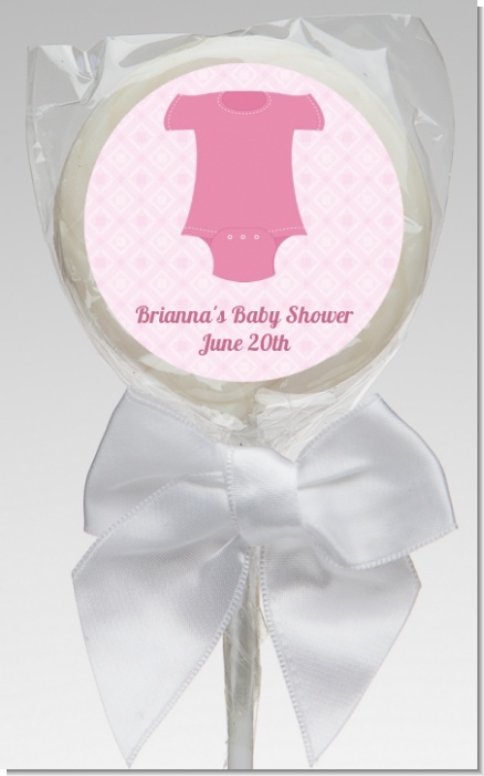 Baby Outfit Pink - Personalized Baby Shower Lollipop Favors