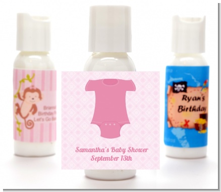 Baby Outfit Pink - Personalized Baby Shower Lotion Favors