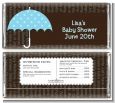 Baby Sprinkle Umbrella Blue - Personalized Baby Shower Candy Bar Wrappers thumbnail