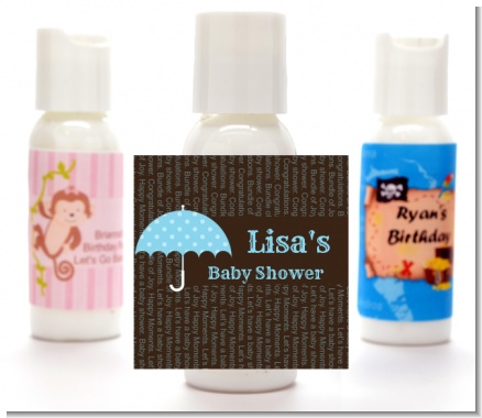 Baby Sprinkle Umbrella Blue - Personalized Baby Shower Lotion Favors
