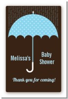 Baby Sprinkle Umbrella Blue - Custom Large Rectangle Baby Shower Sticker/Labels