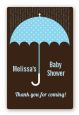 Baby Sprinkle Umbrella Blue - Custom Large Rectangle Baby Shower Sticker/Labels thumbnail