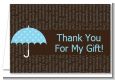 Baby Sprinkle Umbrella Blue - Baby Shower Thank You Cards thumbnail