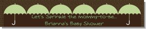 Baby Sprinkle Umbrella Green - Personalized Baby Shower Banners