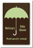 Baby Sprinkle Umbrella Green - Custom Large Rectangle Baby Shower Sticker/Labels