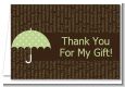 Baby Sprinkle Umbrella Green - Baby Shower Thank You Cards thumbnail