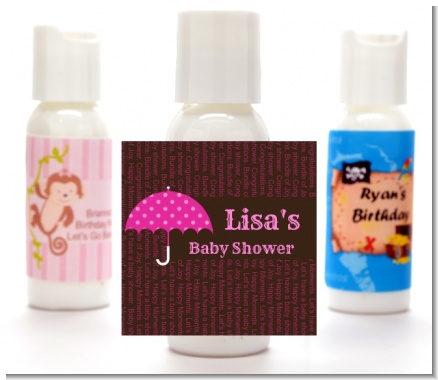 Baby Sprinkle Umbrella Pink - Personalized Baby Shower Lotion Favors