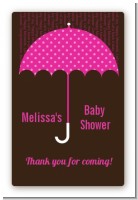 Baby Sprinkle Umbrella Pink - Custom Large Rectangle Baby Shower Sticker/Labels