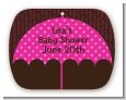 Baby Sprinkle Umbrella Pink - Personalized Baby Shower Rounded Corner Stickers thumbnail