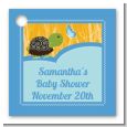 Baby Turtle Blue - Personalized Baby Shower Card Stock Favor Tags thumbnail