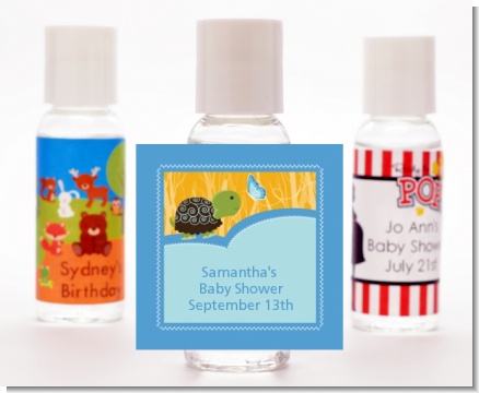 Baby Turtle Blue - Personalized Baby Shower Hand Sanitizers Favors