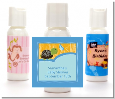 Baby Turtle Blue - Personalized Baby Shower Lotion Favors